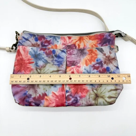 American Leather Co ALC Cleveland Crossbody Bag Tie Dye Floral Leather - Picture 11 of 14